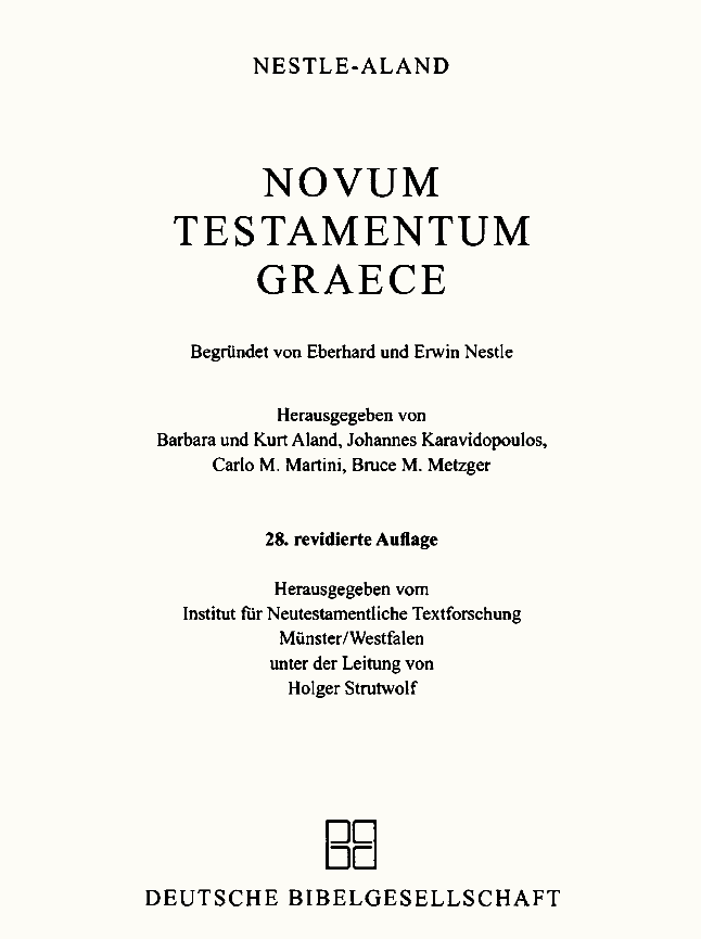 NESTLE–ALAND NOVUM TESTAMENTUM GRAECE